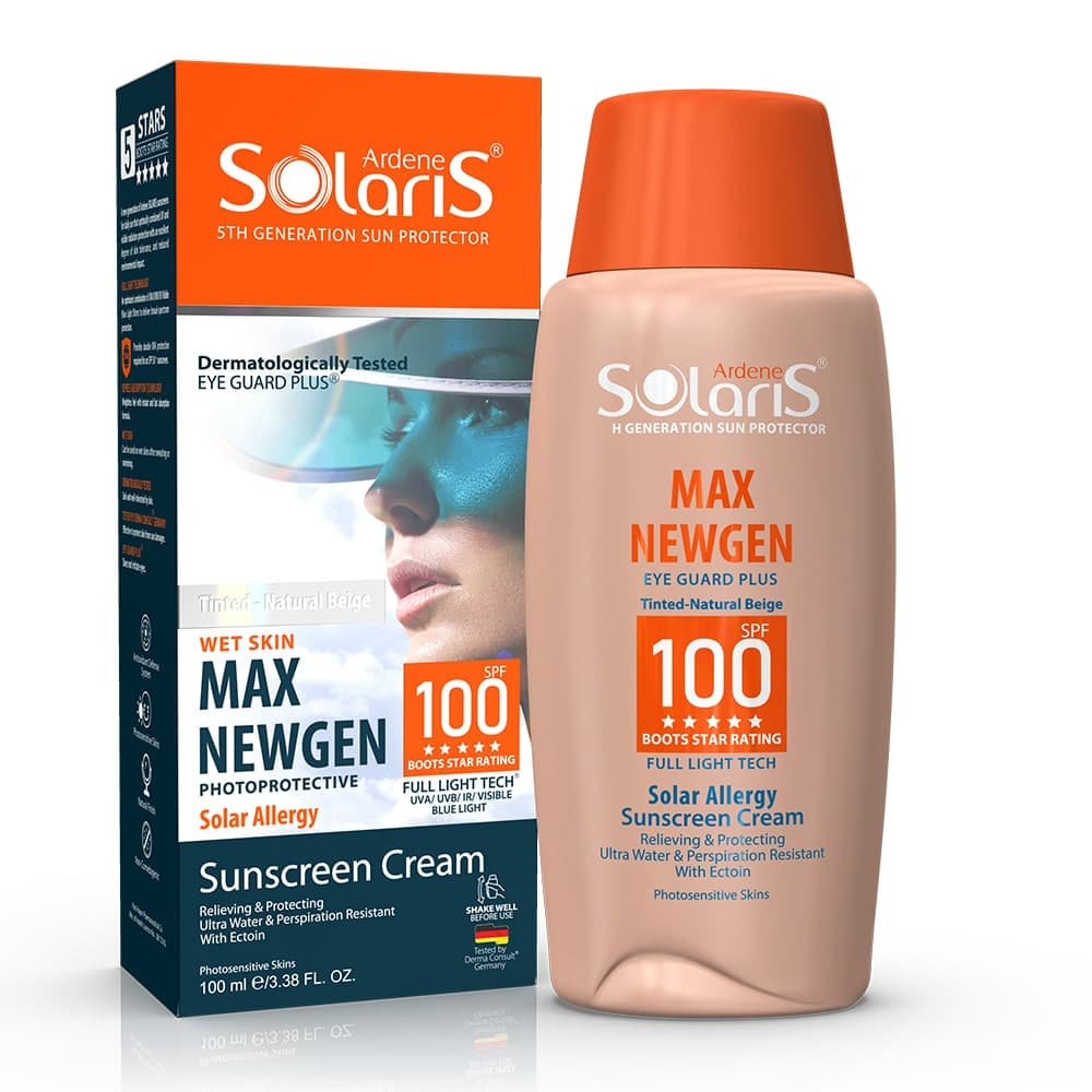 آردن سولاریس - ضدآفتاب spf100 پوست های حساس به آفتاب  رنگی بژ طبیعی MAX newgen